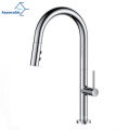 Aquacubic North America Gooseneck Modern Single Handle Kitchen Sink Faucet